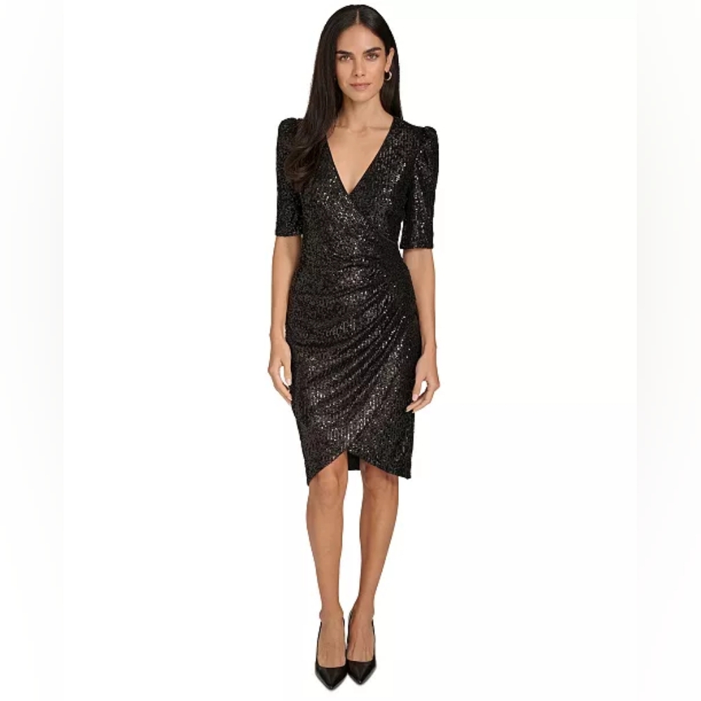 CK black sequin dress 12p